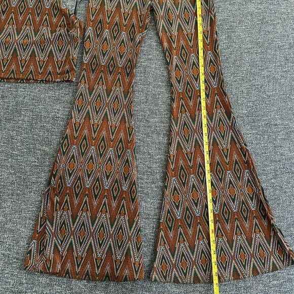Lovely Day Retro Diamond Flare Pants in Brown and Black - Picture 5 of 5